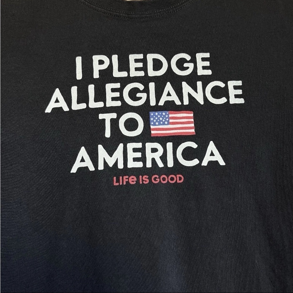 Life Is Good Men XL Crusher Tee Shirt Patriotic USA American Flag Logo Cotton EC - Picture 5 of 8